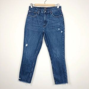 Abercrombie & Fitch A&F Distressed Ankle Mom Jean